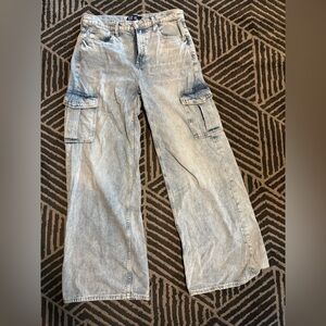GAP Denim Cargo Pants in Light Blue